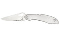Spyderco, Byrd, Cara Cara 2, 3.75" Folding Knife, Clip Point, Combo Edge, 8Cr13MoV/Satin, Stainless, Oval Thumb Hole/Pocket Clip