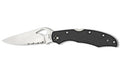 Spyderco, Byrd, Cara Cara 2, 3.75" Folding Knife, Clip Point, Combo Edge, 8Cr13MoV/Satin, Black, Oval Thumb Hole/Pocket Clip