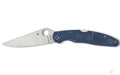 Spyderco, Police 4 Lightweight, Folding Knife, 4.38" Drop Point Blade, 9.97" Overall Length, CPM SPY 27 Blade Steel, Plain Edge, Satin Finish, Silver, Blue FRN Handle, Back Lock