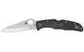 Spyderco, Endura 4, Lightweight, 3.375" Folding Knife, Clip Point, Plain Edge, VG10/Satin, Black FRN, Circle Thumb Hole/Pocket Clip