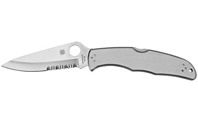 Spyderco, Endura 4, 3.375" Folding Knife, Clip Point, Combo Edge, VG10/Satin, Stainless, Circle Thumb Hole/Pocket Clip