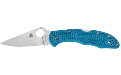 Spyderco, Delica 4, 2.90" Folding Knife, Flat-Ground, Lightweight, Blue
