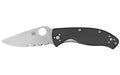 Spyderco, Tenacious, 3.39" Folding Knife, 8Cr13MoV/Satin, Combo, Circle Thumb Hole/Pocket Clip, Black G10, Box