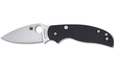 Spyderco, Sage 6, Folding Knife, 3" Drop Point Blade, 7.13" Overall Length, CPM S30V Blade Steel, Plain Edge, Satin Finish, Silver, Black Carbon Fiber/G-10 Laminate Handle, Button Release Compression Lock
