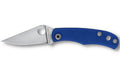 Spyderco, Bug, Folding Knife, 1.27" Drop Point Blade, 12C27 Blade Steel, 2.94" Overall Length, Slipjoint Lock,  Satin Finish, Silver Blade, Blue G-10 Handle