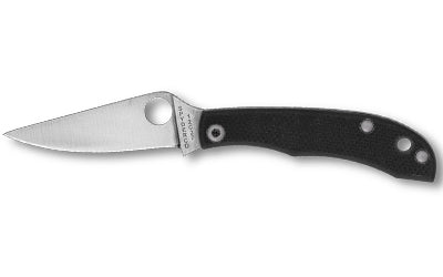 Spyderco, Honeybee, Folding Knife, 1.68" Drop Point Blade, 12C27 Blade Steel, 3.72" Overall Length, Slipjoint Lock, Satin Finish, Silver Blade, Black G-10 Handle
