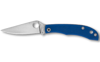 Spyderco, Honeybee, Folding Knife, 1.68" Drop Point Blade, 12C27 Blade Steel, 3.72" Overall Length, Slipjoint Lock, Satin Finish, Silver Blade, Blue G-10 Handle