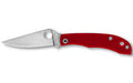 Spyderco, HONEYBEE, Folding Knife, 1.68" Drop Point Blade, 12C27 Blade Steel, 3.72" Overall Length, Slipjoint Lock, Satin Finish, Silver Blade, Red G-10 Handle