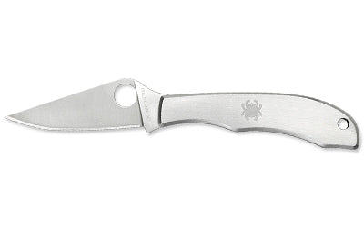 Spyderco, HoneyBee, 1.67" Folding Knife, Plain Edge, Stainless Steel, Silver Finish
