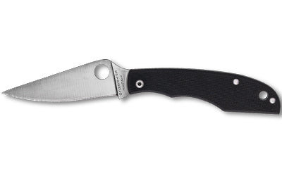Spyderco, Grasshopper, Folding Knife, 2.3" Drop Point Blade, 12C27 Blade Steel, 5.13" Overall Length, Slipjoint Lock, Satin Finish, Silver Blade, Black G-10 Handle