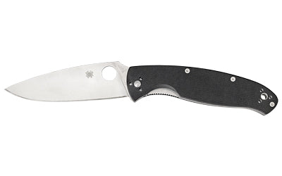 Spyderco, Resilience, 4.2" Folding Knife, Clip Point, Plain Edge, 8Cr13MoV/Satin, Black G10, Circle Thumb Hole/Pocket Clip