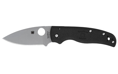 Spyderco, Shaman Lightweight, Folding Knife, 3.58" Drop Point Blade, 8.25" Overall Length, CTSBD1N Blade Steel, Plain Edge, Satin Finish, Silver, Black FRN Handle, Compression Lock
