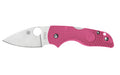 Spyderco, Lil Native Lightweight, Folding Knife, 2.42" Drop Point Blade, 5.9" Overall Length, CTS BD1N Blade Steel, Plain Edge, Satin Finish, Silver, Pink FRN Handle, Back Lock