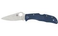 Spyderco, Endela Lightweight, Folding Knife, 3.41" Drop Point Blade, 8.1" Overall Length, CPM SPY27 Blade Steel, Plain Edge, Satin Finish, Silver, Blue FRN Handle, Back Lock