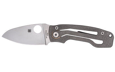 Spyderco, PITS 2 SLIPIT, Folding Knife, 2.74" Drop Point Blade, 6.45" Overall Length, M398 Blade Steel, Plain Edge, Satin Finish, Silver, Gray Titanium Handle, Slipit Lock