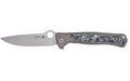 Spyderco, Slym, Folding Knife, 3.42" Drop Point Blade, 7.84" Overall Length, M390 Blade Steel, Plain Edge, Stonewash Finish, Silver, Gray Titanium Handle, Reeve Integral Lock