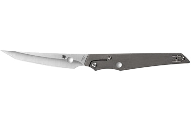 Spyderco, Cobol, Folding Knife, 3.63" Tanto Blade, 8.25" Overall Length, Bohler M390 Blade Steel, Plain Edge, Satin Finish, Silver, Gray Titanium Handle, Slipit Lock