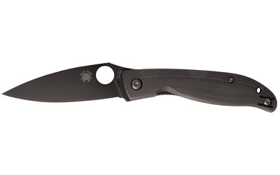Spyderco, Mantra 4, Folding Knife, 3.34" Drop Point Blade, 7.5" Overall Length, 8Cr13MoV Blade Steel, Plain Edge, Black Oxide Finish, Black G-10 Handle, Liner Lock