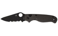 Spyderco, ButtonUp Carbon Fiber, Folding Knife, 3.27" Clip Point Blade, 7.5" Overall Length, 8Cr13MoV Blade Steel, Combination Edge, Black Oxide Finish, Black Carbon Fiber Handle, Button Lock