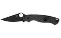 Spyderco, Para Military 2 Lightweight, Folding Knife, 3.47" Clip Point Blade, 8.29" Overall Length, CTS BD1N Blade Steel, Plain Edge, DLC Finish, Black, Black FRN Handle, Compression Lock
