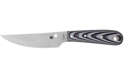 Spyderco, Bow River, 4.36" Fixed Blade Knife, Black/White G10, Includes Sheath