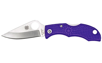 Spyderco, Ladybug 3, 1.94" Folding Knife, Clip Point, Plain Edge, VG-10 Purple FRN, Circle Thumb Hole