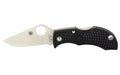 Spyderco, Manbug, 1.94" Folding Knife, Silver, Plain, Clip Point, Circle Thumb Hole, Box, VG-10, Black