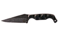 Stroup Knives, Bravo 5, Fixed Blade Knife, 3.5" Wharncliffe Blade, 7.75" Overall Length, 1095 High Carbon Blade Steel, Plain Edge, Acid Etched Finish, Black, Gray G-10 Handle, Includes Kydex Sheath