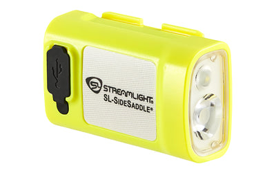 Streamlight, SL- SideSaddle USB, Rechargeable Hat/Helmet Light, 400 Lumens, 4,250 Candela, Yellow, Includes Hard Hat Mount Kit and USB-C Charging Cable