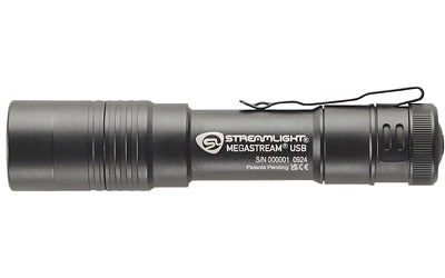 Streamlight, Megastream, Flashlight, 1,800 Lumens, 26,000 Candela, Black, Includes (1) SL-B34 Battery Pack, USB-C Cord, and Holster
