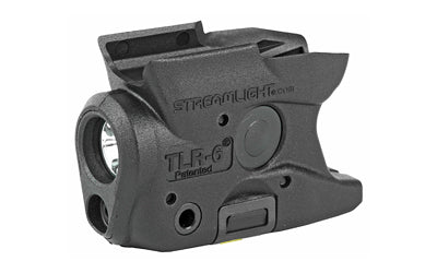 Streamlight, TLR-6, Tac Light w/laser, For S&W M&P Shield, White LED and Red Laser, 100 Lumens, Includes 2 CR 1/3N Lithium Batteries, Black Finish