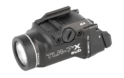Streamlight, TLR-7X Sub, White LED, 500 Lumens, Fits Springfield Hellcat, Anodized Finish, Black, Includes Mounting Keys and 1x CR123A