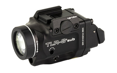 Streamlight, Streamlight TLR-8 Sub, White LED with Red Laser, For 1913 Short Models, 500 Lumens, Anodized Finish, Black, Includes (1) CR123a Battery, Low and High Switches