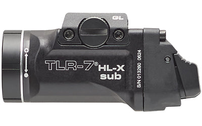 Streamlight, TLR-7 HL-X Sub, Weaponlight, Fits GLOCK 43X/48, 1,000 Lumens with SL-B9 Battery, 30 Minute Run Time, Matte Finish, Black with Silver Ring