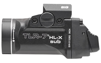 Streamlight, TLR-7 HL-X Sub, Weaponlight, Fits Sig P365XL, 1,000 Lumens with SL-B9 Battery, 30 Minute Run Time, Matte Finish, Black with Silver Ring