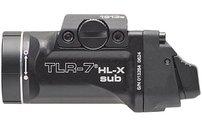 Streamlight, TLR-7 HL-X Sub, Weaponlight, Short 1913, Fits S&W M&P M2.0 Subcompact, Beretta Px4 Storm Subcompact, SA XD-E/XD-S/Hellcat Pro, HK45 Compact, and SIG P365 XMACRO, 1,000 Lumens with SL-B9 Battery, 30 Minute Run Time, Matte Finish, Black with