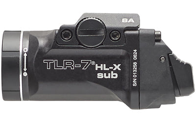 Streamlight, TLR-7 HL-X Sub, Weaponlight, Fits Springfield Hellcat, 1,000 Lumens with SL-B9 Battery, 30 Minute Run Time, Matte Finish, Black with Silver Ring