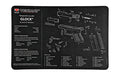 TekMat, Pistol Mat For Glock 42/43, 11"x17", Black, Includes Small Microfiber TekTowel, Packed In Tube