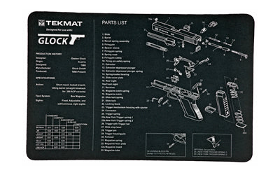 TekMat, Pistol Mat For Glock 17, 11"x17", Black, Includes Small Microfiber TekTowel, Packed in Tube