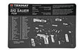 TekMat, Sig P226 Pistol Mat, 11"x17", Black, Includes Small Microfiber TekTowel, Packed In Tube