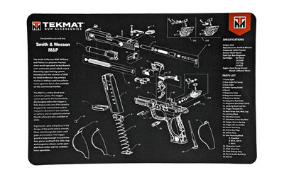 TekMat, S&W M&P Pistol Mat, 11"x17", Black, Includes Small Microfiber TekTowel, Packed In Tube