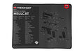 TekMat, Ultra Mat, Springfield Hellcat, Cleaning Mat, Thermoplastic Surface Protects Gun From Scratching, 1/4" Thick, 15"X20", Tube Packaging, Black