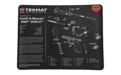 TekMat, S&W M&P SHIELD Ultra Premium Gun Cleaning Mat, 15"x20", Includes Small Microfiber TekTowel, Packed In Tube