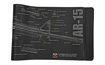 TekMat, AR-15 Cutaway Mat, 12"x36", Black, Includes Small Microfiber TekTowel, Packed In Tube