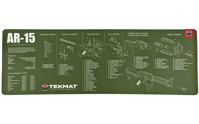TekMat, Long Gun, AR-15, Cleaning Mat, Thermoplastic Surface Protects Gun From Scratching, 1/8" Thick, 12"x36", Tube Packaging, Olive Drab Green
