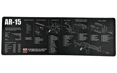 TekMat, AR-15 Rifle Mat, 12"x36", Black, Includes Small Microfiber TekTowel, Packed In Tube