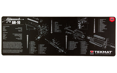 TekMat, Ultra Mat, AR-10, Cleaning Mat, Thermoplastic Surface Protects Gun From Scratching, 1/4" Thick, 15"x44", Tube Packaging, Black