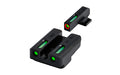 TRUGLO, TFX Pro, Sight Set, Fits FN FNX 9, Tritium/Fiber-Optic, Day/Night Sight, 24/7 Brightness, Orange Ring on Front Sight