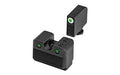 TRUGLO, Tritium Pro Brite Site Day / Night Sight Set Fits Glock Low M.O.S., Front Sight Color Green W/ Orange Focus Lock Ring, Rear Sight Green, Glows In The Dark No Batteries Or Light Exposure Required