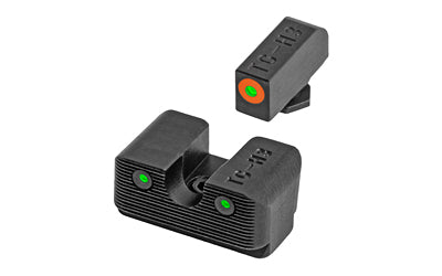 TRUGLO, Tritium Pro Brite Site Day/Night Sight Set Fits Glock 20/21/25/29/30/31/32/37/40/41, Front Sight Color Green W/ Orange Focus Lock Ring, Rear Sight Green, Glows In The Dark No Batteries Or Light Exposure Required